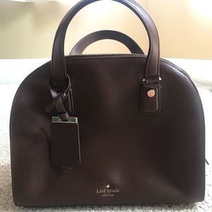 Kate Spade espresso tote with gold details